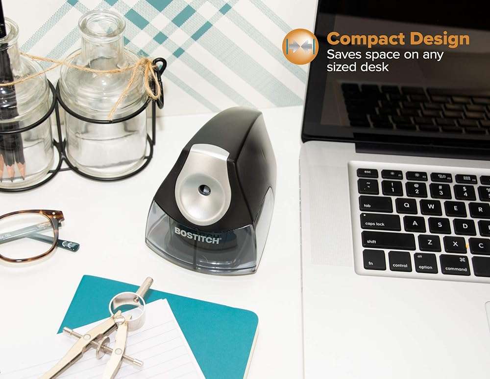 Bostitch Office Electric Pencil Sharpener for Classroom & Desk Use, Heavy-Duty Stall-Free Motor, High-Capacity Shavings Tray, Black - Image 5