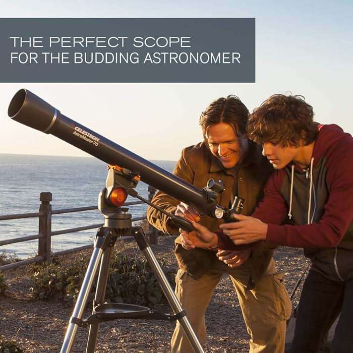 Celestron – AstroMaster 70AZ Telescope – Refractor Telescope – Fully-Coated Glass Optics – Adjustable-Height Tripod – Bonus Astronomy Software Package - Image 7