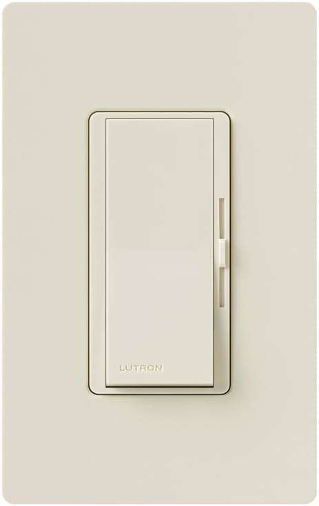 Lutron Diva Dimmer Switch for Incandescent Bulbs, 1000-Watt/Single-Pole Preset, DV-10P-LA, Light Almond - Image 2