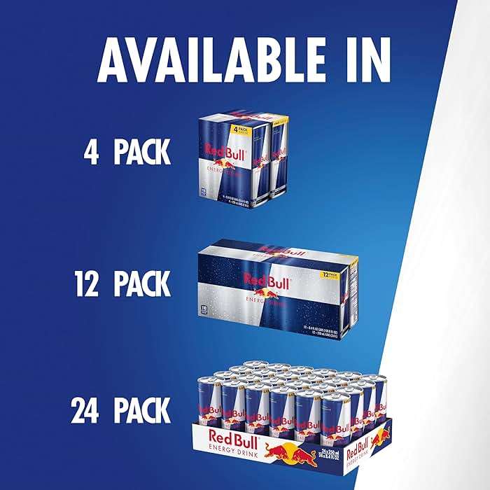 Red Bull Energy Drink with 80mg Caffeine plus Taurine & B Vitamins, 8.4 Fl Oz, 6 Packs of 4 Cans (Pack of 24) - Image 9