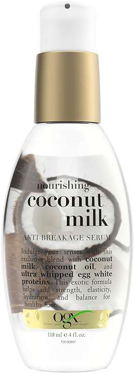 OGX Nourishing + Coconut Milk Anti-Breakage Serum, 4 Fl Oz - Image 1