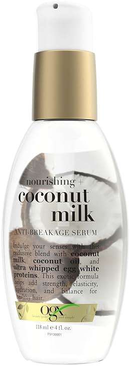 OGX Nourishing + Coconut Milk Anti-Breakage Serum, 4 Fl Oz - Image 7