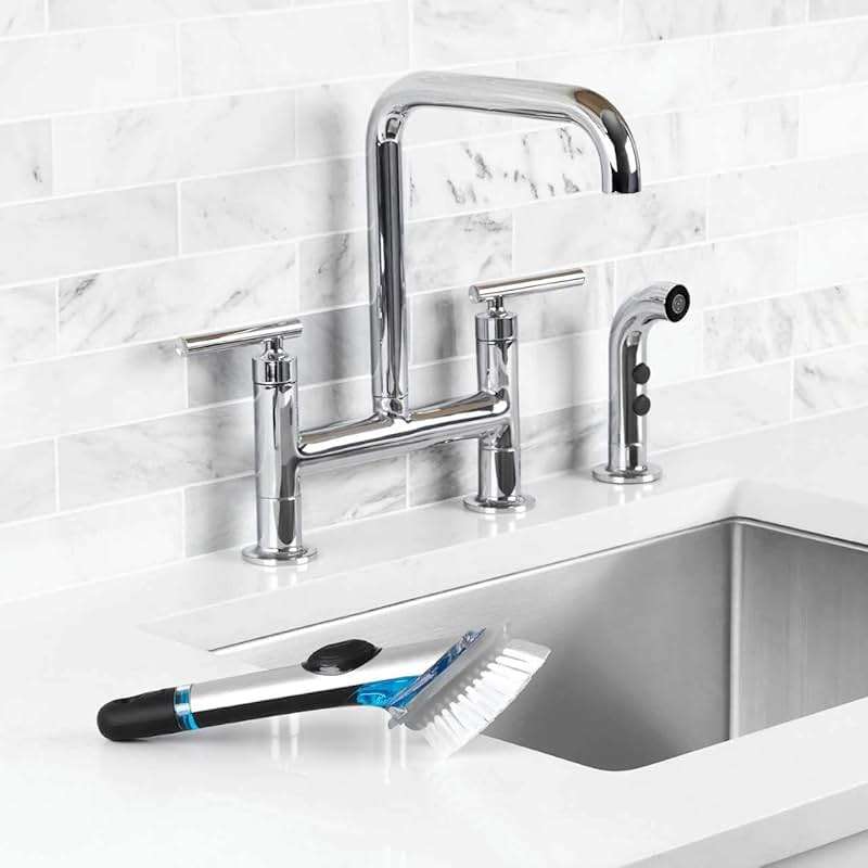 OXO Steel Soap Dispensing Dish Brush, Dish Scrubber - Image 6