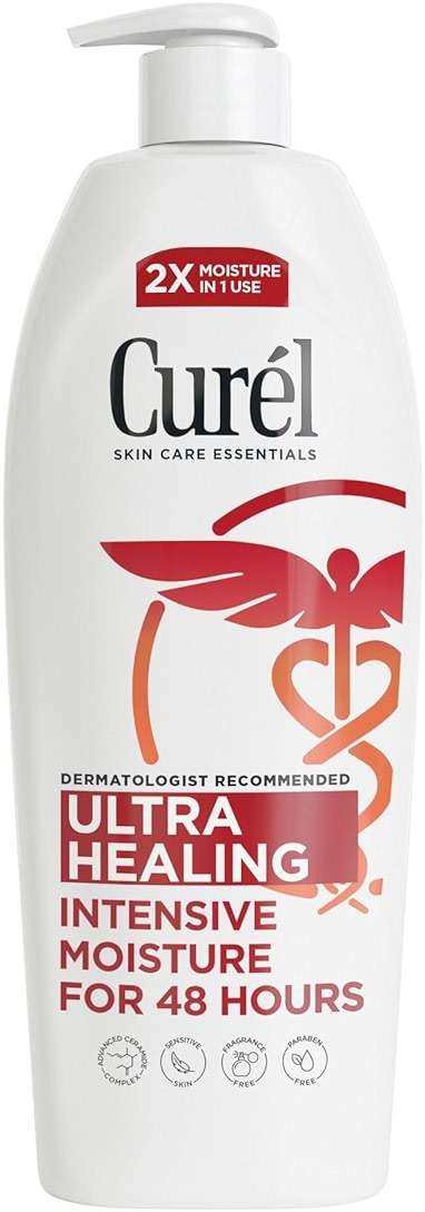 Curel Ultra Healing Intensive Fragrance-Free Lotion For Extra-Dry Skin, Dermatologist Recommended, Ideal for Sensitive Skin, Cruelty Free, Paraben Free, 20 Oz - Image 1