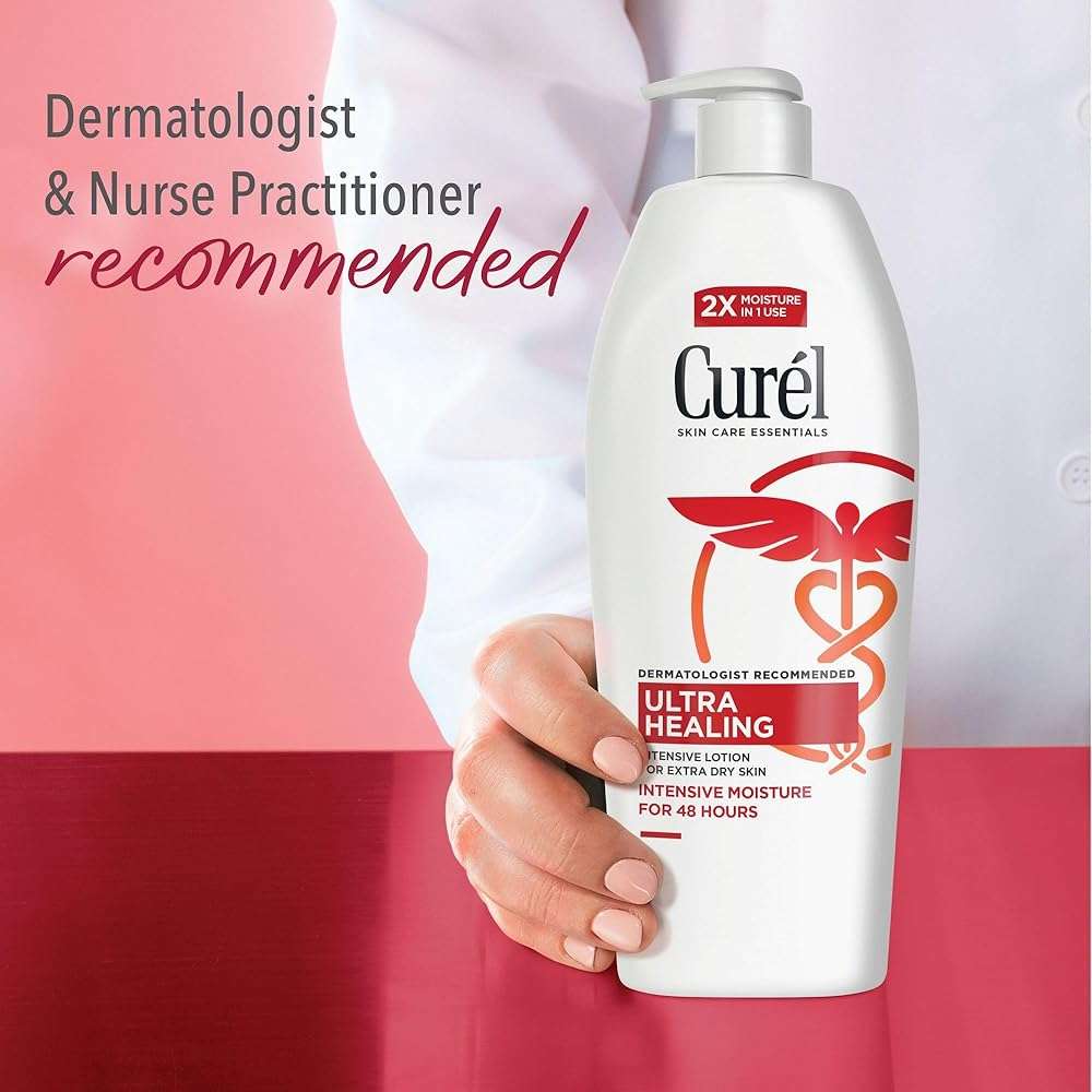 Curel Ultra Healing Intensive Fragrance-Free Lotion For Extra-Dry Skin, Dermatologist Recommended, Ideal for Sensitive Skin, Cruelty Free, Paraben Free, 20 Oz - Image 6