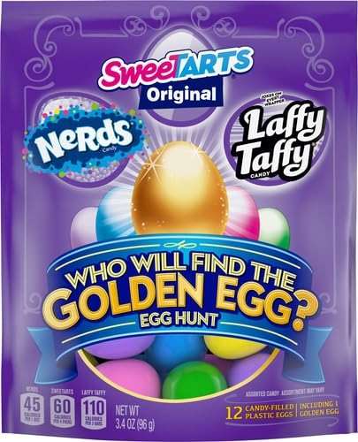 Wonka Golden Egg Plastic Egg Hunt Mix, Candy Variety Pack Prefilled Easter Eggs, Pack of 12 - Image 4