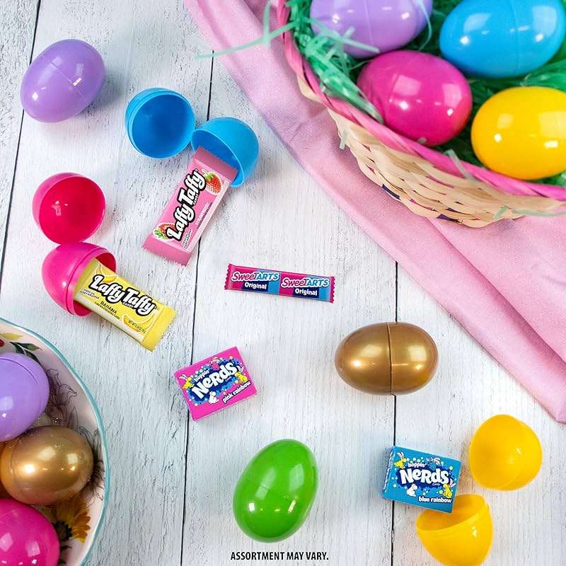 Wonka Golden Egg Plastic Egg Hunt Mix, Candy Variety Pack Prefilled Easter Eggs, Pack of 12 - Image 6