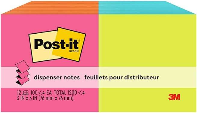 Post-it Pop-up Notes, 12 Sticky Note Pads, 3 x 3 in., School Supplies, Office Products, Accordion Sticky Notes Work with Pop-Up Note Dispenser, Poptimistic Collection, Alternating Colors - Image 12