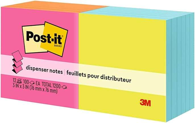 Post-it Pop-up Notes, 12 Sticky Note Pads, 3 x 3 in., School Supplies, Office Products, Accordion Sticky Notes Work with Pop-Up Note Dispenser, Poptimistic Collection, Alternating Colors - Image 13