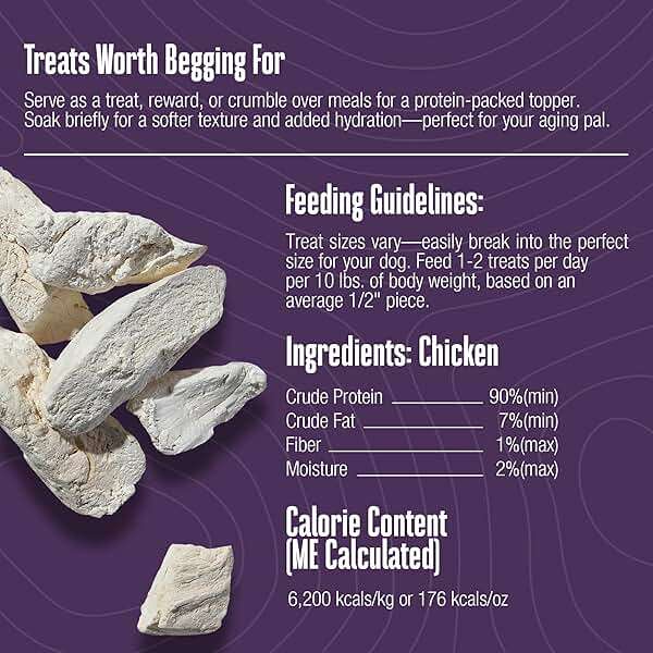 Whole Life Dog Just One Chicken Freeze Dried Dog Treats - Human Grade High Protein Food, Healthy Training Snacks, Freeze Dried Food Toppers, USA Made Natural Treats - 21 oz (Value Pack of 1) - Image 2