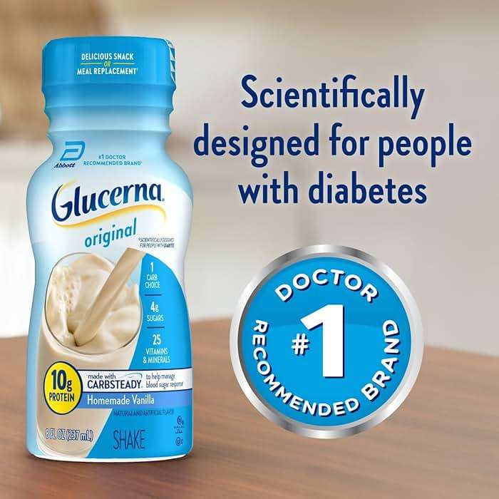 Glucerna Original Diabetes Care Shake, Homemade Vanilla, Diabetic Meal Replacement to Support Blood Sugar Management, 10g Protein, 180 Calories, Ready to Drink, 8-fl-oz Bottle, 24 Pack - Image 4