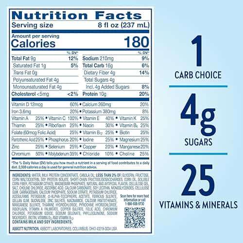 Glucerna Original Diabetes Care Shake, Homemade Vanilla, Diabetic Meal Replacement to Support Blood Sugar Management, 10g Protein, 180 Calories, Ready to Drink, 8-fl-oz Bottle, 24 Pack - Image 7