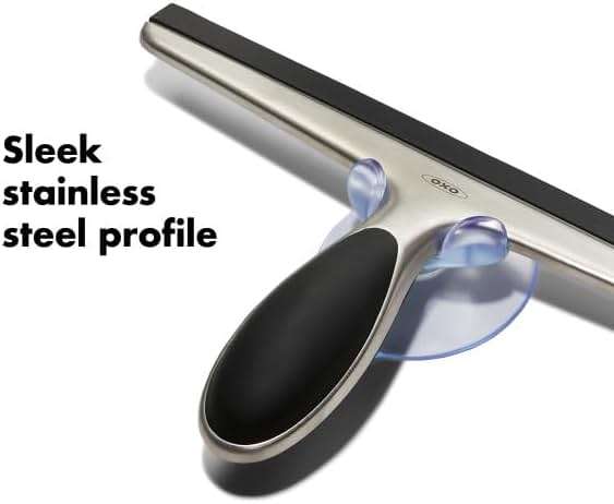 OXO Good Grips Stainless Steel Squeegee - All-Purpose for Bathroom, Glass Shower Doors, Mirrors, Tiles, Countertops and Car Windows - Streak Free - Image 5