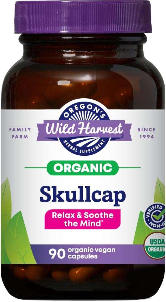 Oregon's Wild Harvest Organic Skullcap Vegan Capsules | Traditional Herbal Supplement, 90 Count - Image 1