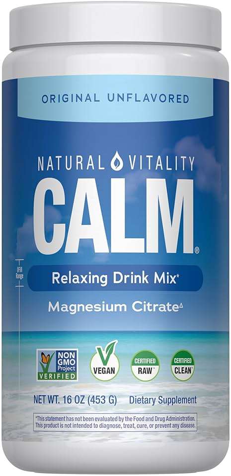 Natural Vitality Calm, Magnesium Supplement, Anti-Stress Drink Mix Powder, Gluten Free, Vegan, & Non-GMO, Original Unflavored, 16 oz - Image 1