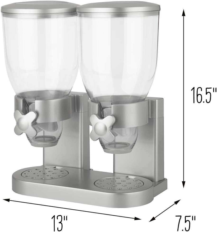 Zevro /GAT202 Indispensable Dry Food Dispenser, Dual Control, Silver - Image 3