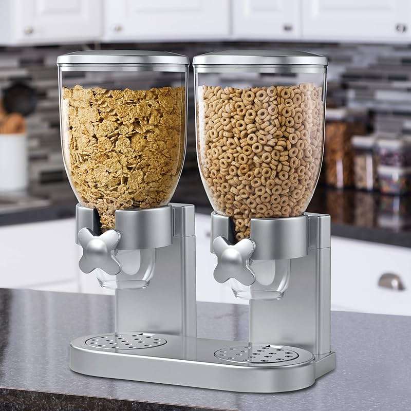 Zevro /GAT202 Indispensable Dry Food Dispenser, Dual Control, Silver - Image 5