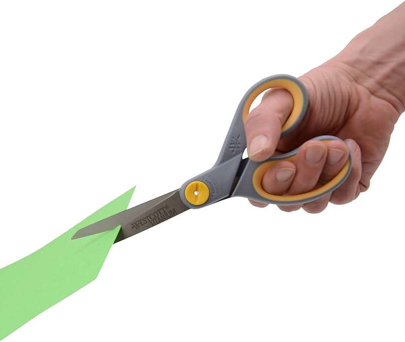Westcott 8” Titanium Bonded Scissors with Adjustable Glide and Soft Handle, 2-Pack- Durable Multipurpose Scissors for Office, Home, and School Use, Sharp Precision Blades for Everyday Cutting - Image 7
