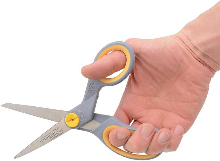 Westcott 8” Titanium Bonded Scissors with Adjustable Glide and Soft Handle, 2-Pack- Durable Multipurpose Scissors for Office, Home, and School Use, Sharp Precision Blades for Everyday Cutting - Image 8