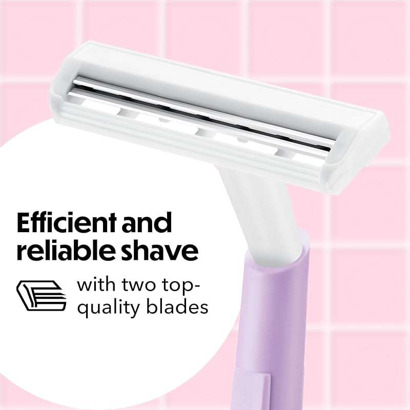 BIC Silky Touch Women's Disposable Razors, With 2 Blades, Pretty Pastel Razor Handles, 10 Count Pack of Shaving Razors - Image 2