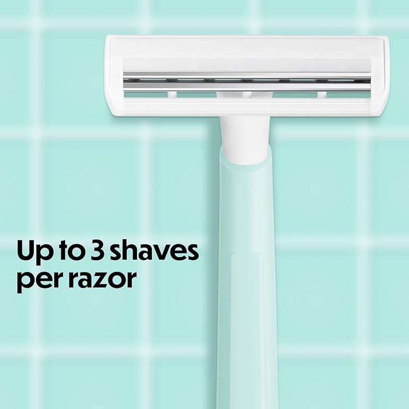 BIC Silky Touch Women's Disposable Razors, With 2 Blades, Pretty Pastel Razor Handles, 10 Count Pack of Shaving Razors - Image 5