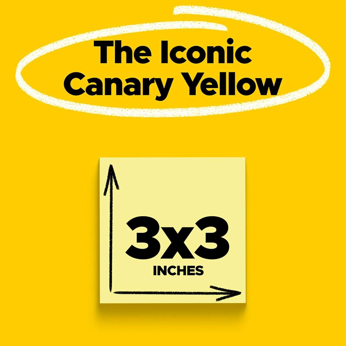 Post-it Notes, 3 in x 3 in, 24 Sticky Notes Pads, 100 Sheets per Pad, The Iconic Canary Yellow Note, School Supplies and Oﬃce Products - Image 3
