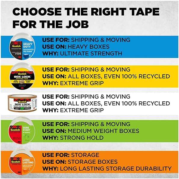 Scotch Heavy Duty Shipping Packing Tape, Clear, Shipping and Packaging Supplies, 1.88 in. x 54.6 yd., 4 Tape Rolls with 4 Dispensers - Image 10