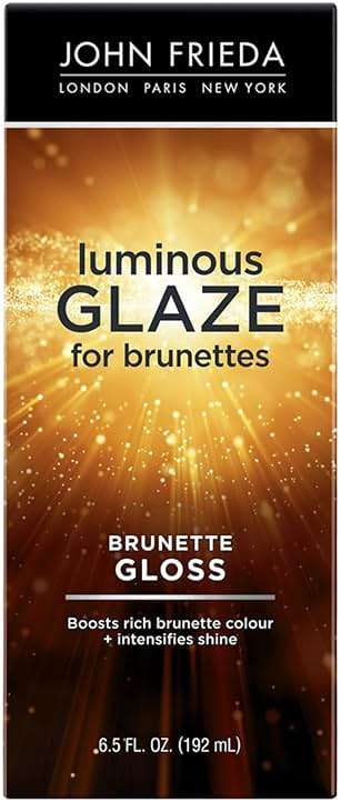 John Frieda Brilliant Brunette Luminous Glaze, Hair Gloss Enhances Rich Color and Boosts Shine for Silky Brunette Hair, Enhances While Mending Damaged Hair Surfaces, 6.5 Oz - Image 1