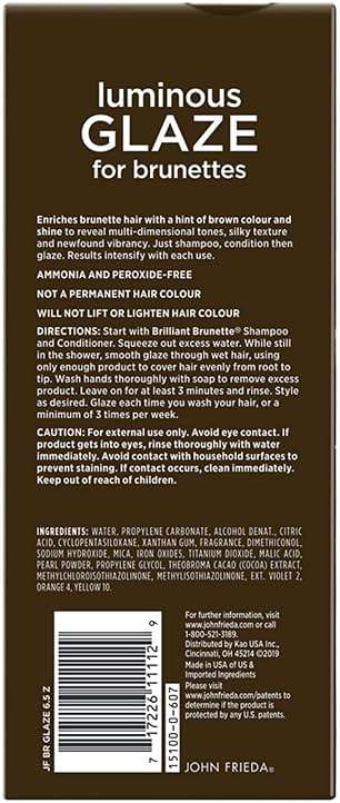 John Frieda Brilliant Brunette Luminous Glaze, Hair Gloss Enhances Rich Color and Boosts Shine for Silky Brunette Hair, Enhances While Mending Damaged Hair Surfaces, 6.5 Oz - Image 4