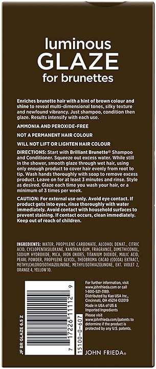 John Frieda Brilliant Brunette Luminous Glaze, Hair Gloss Enhances Rich Color and Boosts Shine for Silky Brunette Hair, Enhances While Mending Damaged Hair Surfaces, 6.5 Oz - Image 7
