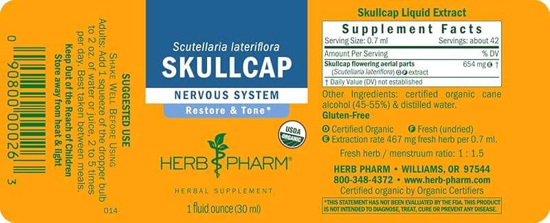Herb Pharm Skullcap Liquid Herbal Extract: Traditional Relaxing Skullcap Herb | Traditional Calm Mind Support | Non-GMO, Gluten-Free, Vegan Skullcap Tincture, Up to ~3 Week Supply, 1 oz* - Image 10