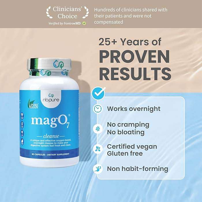 nbpure MagO7 - Natural Colon Cleanse & Detox | Occasional Constipation Relief, Stool Softening, & Bloating Support for Men & Women | Ozonated Magnesium Oxide, 90 Capsules - Image 3