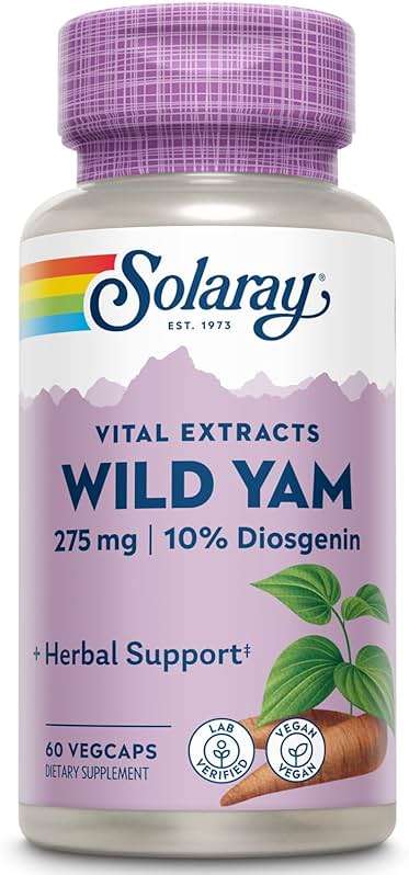 SOLARAY Guaranteed Potency Wild Yam Root Extract Root Extract, Veg Cap (Btl-Plastic) 275mg | 60ct - Image 1