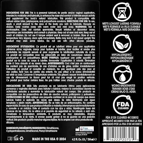 Wet Platinum Silicone-Based Personal Lubricant | Ultra Smooth, Super Slick, Hypoallergenic, Long-Lasting Performance, Waterproof Formula| Lube for Men, Women & Couples, 4.2 fl oz - Image 2