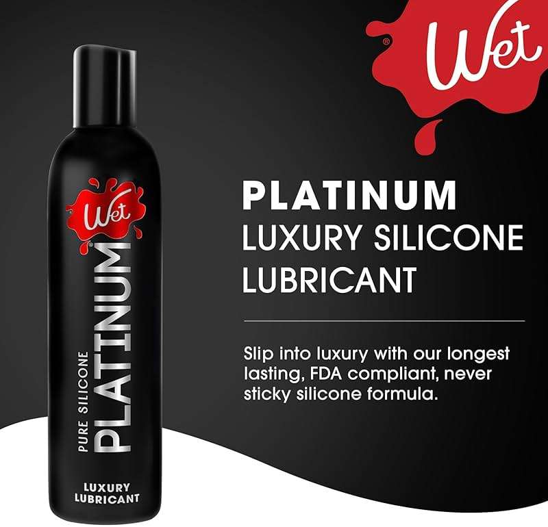 Wet Platinum Silicone-Based Personal Lubricant | Ultra Smooth, Super Slick, Hypoallergenic, Long-Lasting Performance, Waterproof Formula| Lube for Men, Women & Couples, 4.2 fl oz - Image 3