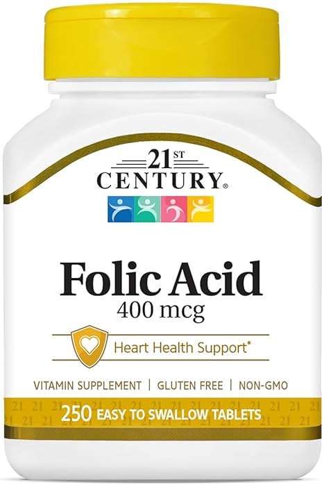 21st Century Folic Acid 400 mcg Tablets, 250 Count - Image 1