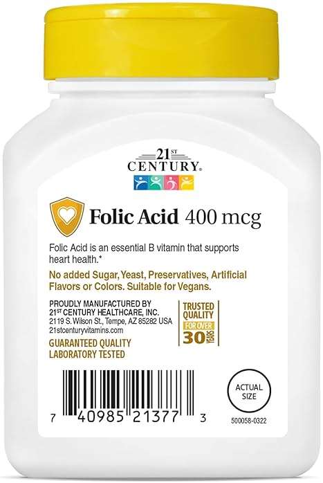 21st Century Folic Acid 400 mcg Tablets, 250 Count - Image 6