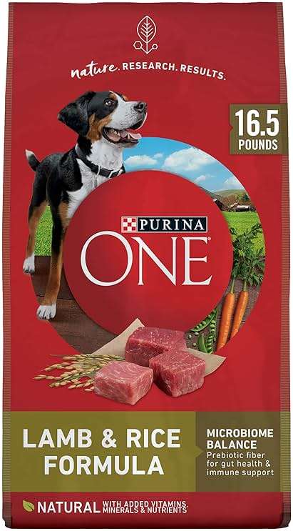 Purina ONE Dry Dog Food Lamb and Rice Formula - 16.5 lb. Bag - Image 1