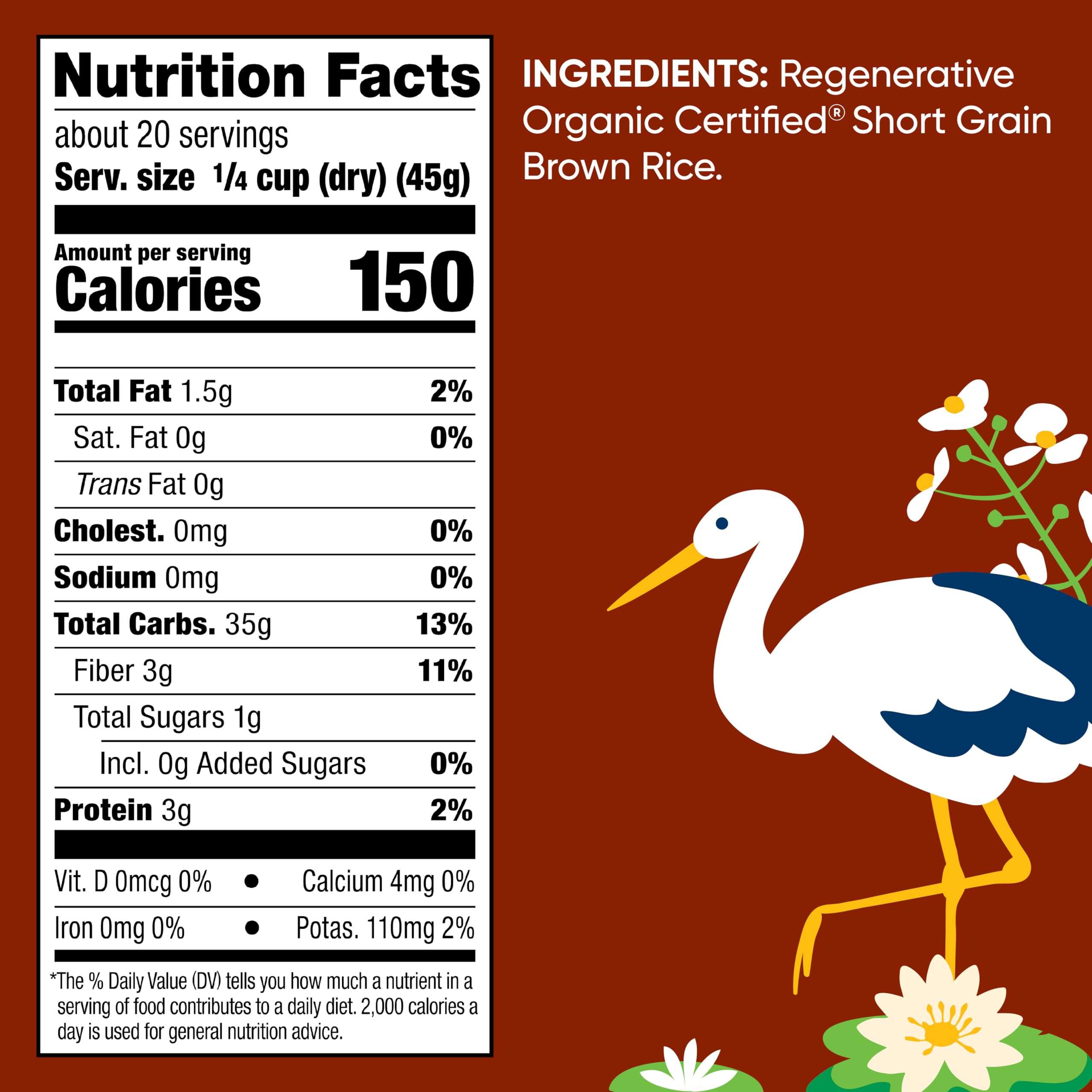 Lundberg Family Farms - Organic Brown Short Grain Rice, Subtle Nutty Aroma, Clings When Cooked, 100% Whole Grain, High Fiber, Pantry Staple, USDA Certified Organic, Gluten-Free, Vegan (32 oz, 1-Pack) - Image 4