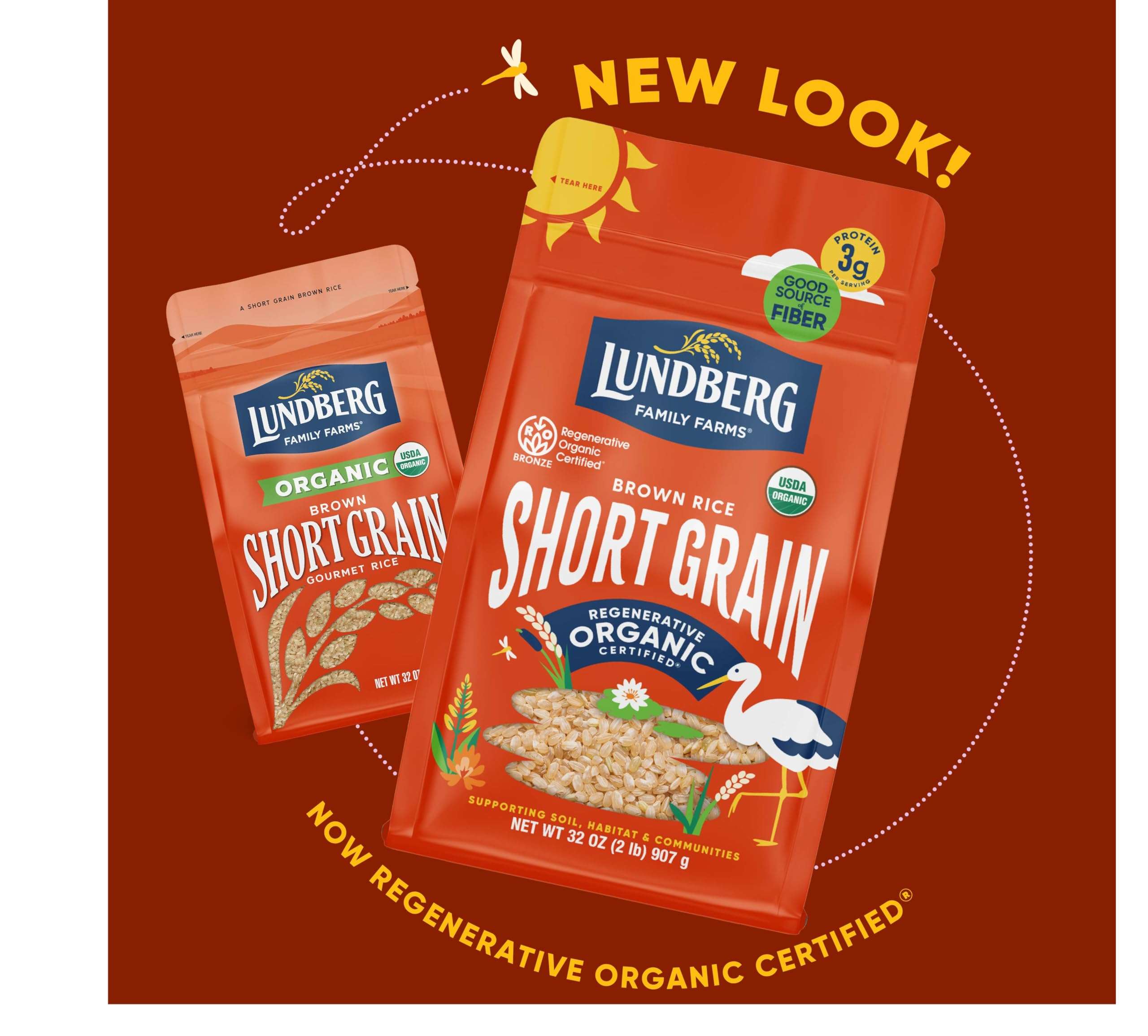 Lundberg Family Farms - Organic Brown Short Grain Rice, Subtle Nutty Aroma, Clings When Cooked, 100% Whole Grain, High Fiber, Pantry Staple, USDA Certified Organic, Gluten-Free, Vegan (32 oz, 1-Pack) - Image 6