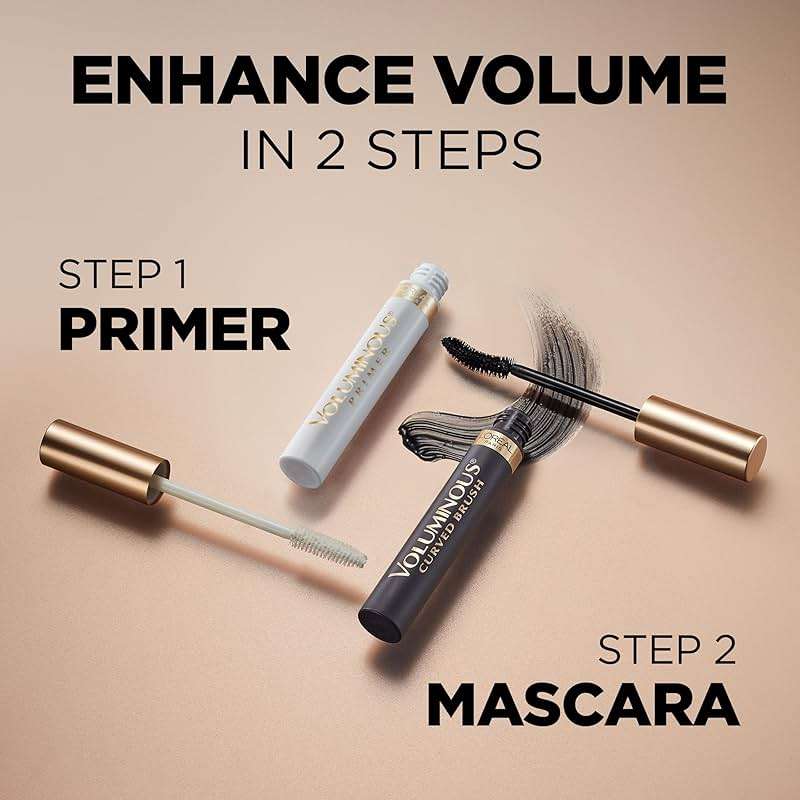L'Oreal Paris Makeup Voluminous Original Curved Brush Mascara, Black, 0.28 Fl Oz - Image 6