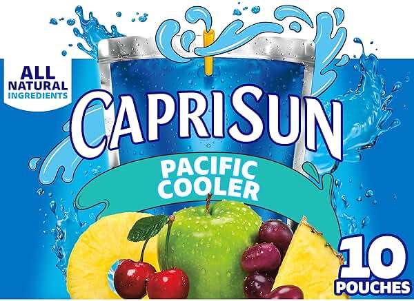 Capri Sun Flavored with Other Natural Flavor Juice Drink Blend, 10 Pouches, for School Lunches and On-the-Go Hydration, Pacific Cooler, All Natural Ingredients, 6 fl oz - Image 1