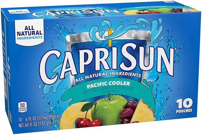 Capri Sun Flavored with Other Natural Flavor Juice Drink Blend, 10 Pouches, for School Lunches and On-the-Go Hydration, Pacific Cooler, All Natural Ingredients, 6 fl oz - Image 9