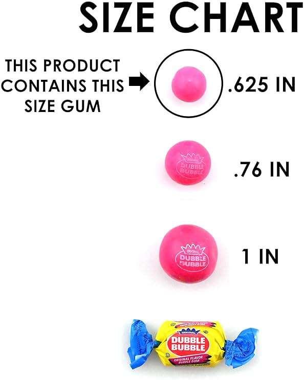 Dubble Bubble Gumball Machine Refill Carton - Bulk Bubblegum Balls - .625 Inch Assorted Gumballs for Small Mini Candy Dispenser - 20 Ounce - Image 6