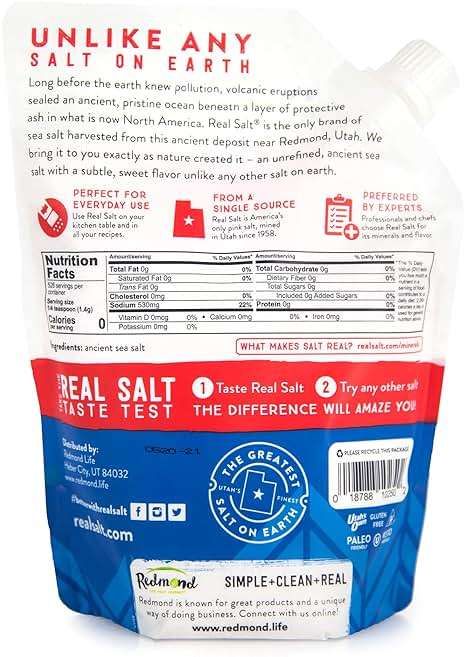 REDMOND Real Sea Salt - Natural Unrefined Gluten Free Fine, 26 Ounce Pouch (1 Pack) - Image 2