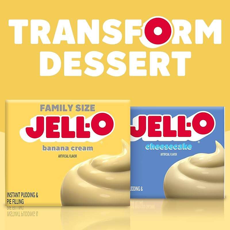 Jell-O Banana Cream Artificially Flavored Instant Pudding & Pie Filling Mix, Family Size, 5.1 oz. Box - Image 9