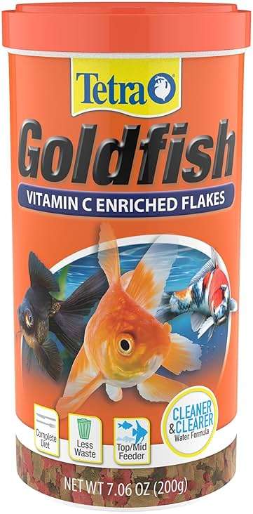 Tetra Goldfish Flakes, Nutritionally Balanced Diet For Aquarium Fish, Vitamin C Enriched Flakes, 7.06 oz - Image 1