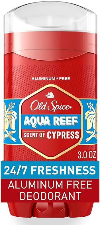 Old Spice Aluminum Free Deodorant for Men, 24/7 Odor Protection, 24/7 Freshness & Lasting Scent, Aqua Reef with Cypress Scent, 3.0 oz - Image 1