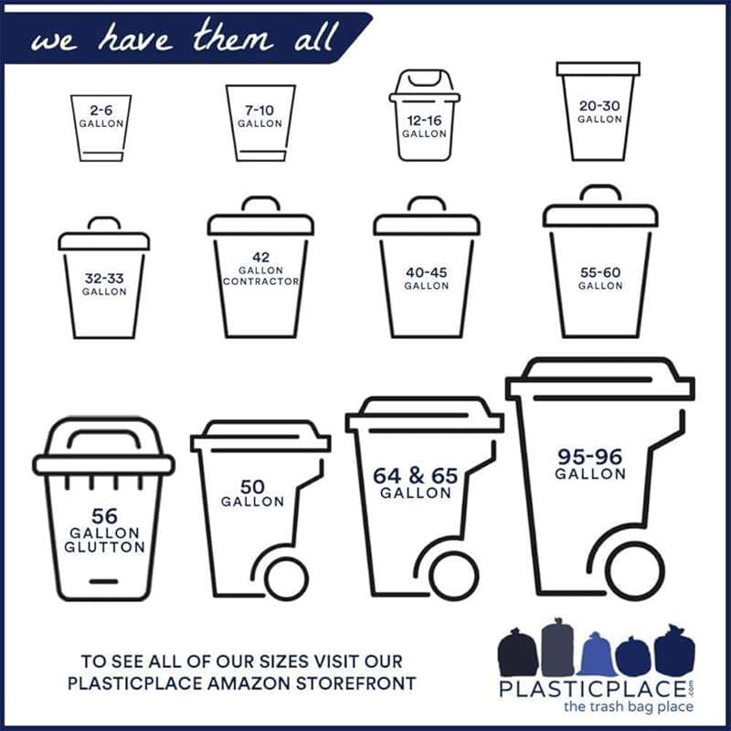 Plasticplace - W14LDB 12-16 Gallon Trash Bags │ 1.2 Mil │ Black Garbage Can Liners │ 24" x 31" (250 Count) - Image 2