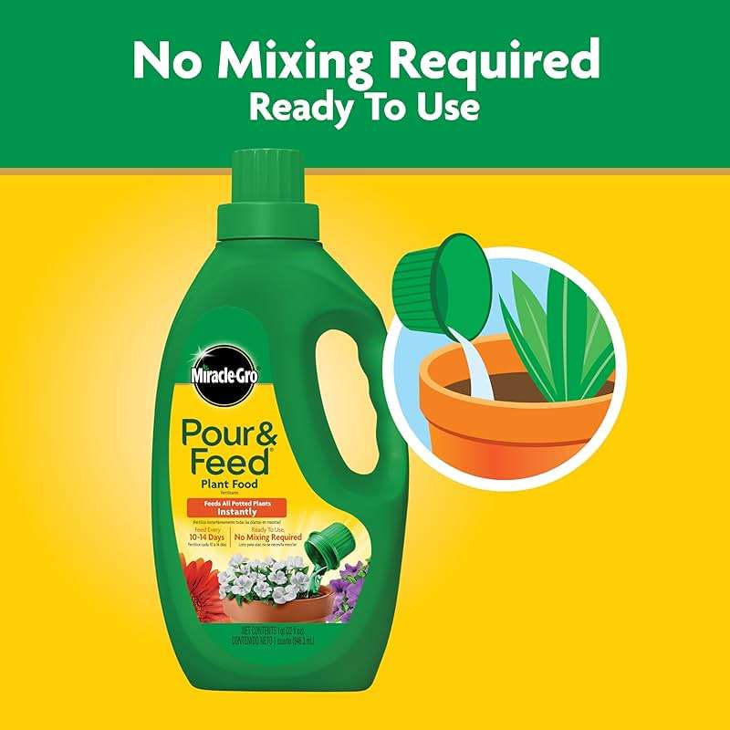 Miracle-Gro Pour & Feed Plant Food - Outdoor and Indoor Plant Fertilizer for Containers, Instantly Feeds, 32 fl. oz. - Image 3